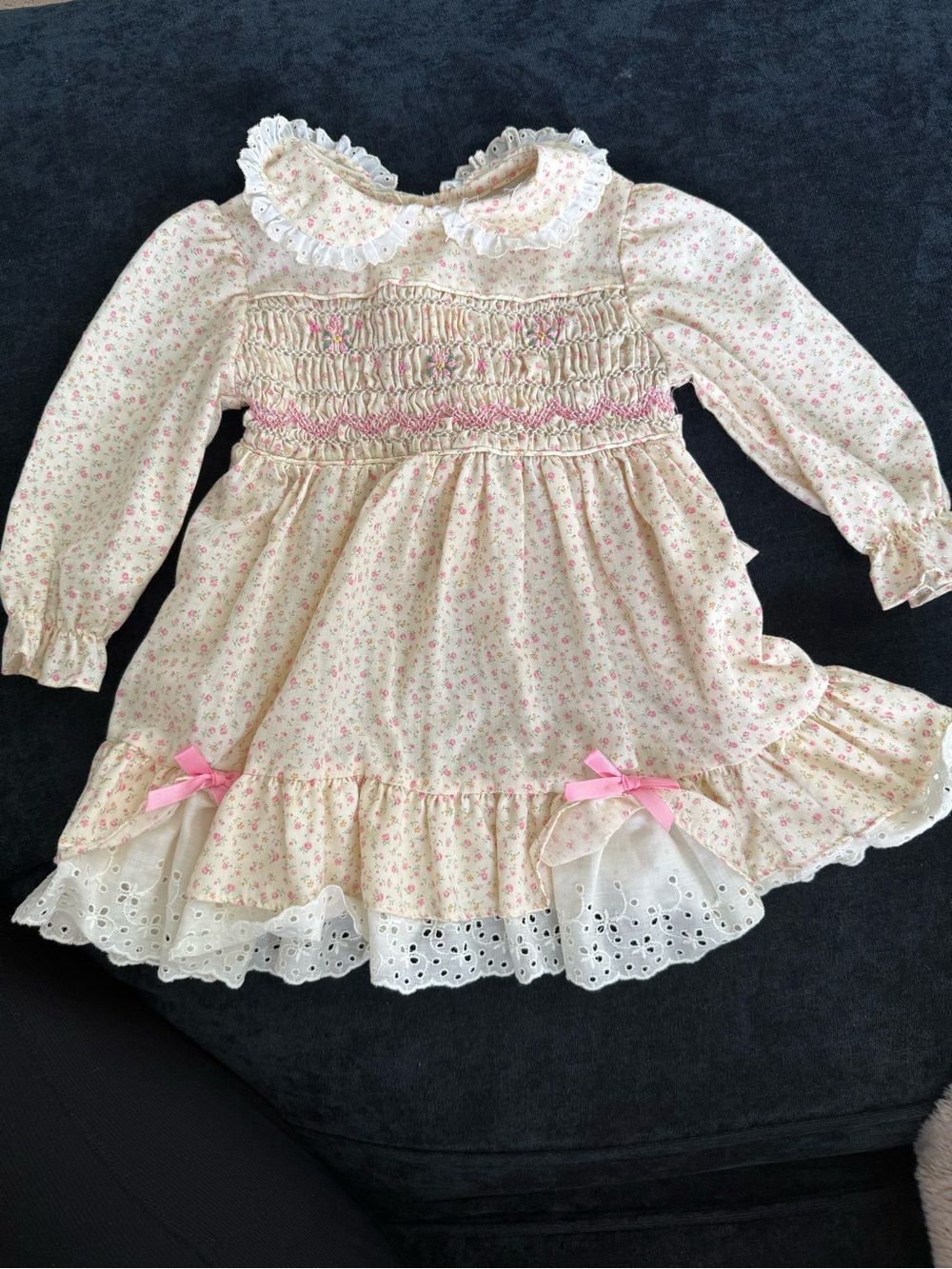 Vintage Polly Flanders Smocked Toddler Dress